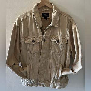 Men Jean Beige Jean Jacket